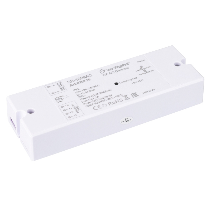 Диммер Arlight SR-1009AC 230V 2x1.2A IP20 Пластик арт.020730