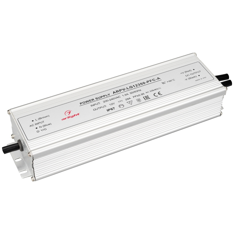 Блок питания ARLIGHT ARPV-LG12350-PFC-A 12V 29.0A 350W IP67 Металл 5 лет арт.026463(1)