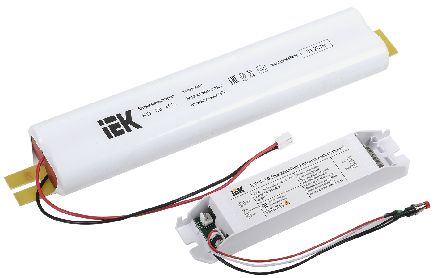 Блок аварийного питания БАП40-1,0 универсальный для LED IP20 IEK арт.LLVPOD-EPK-40-1H-U