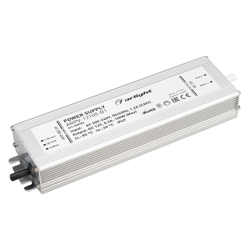 Блок питания ARPV-12100-B1 12V 8,3A 100W Arlight IP67 Металл ref.028786