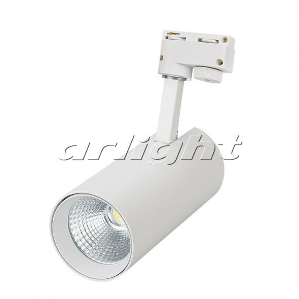 Трековый светильник Arlight LED LGD-GERA-2TR-R90-30W Warm3000 (WH, 24 deg)