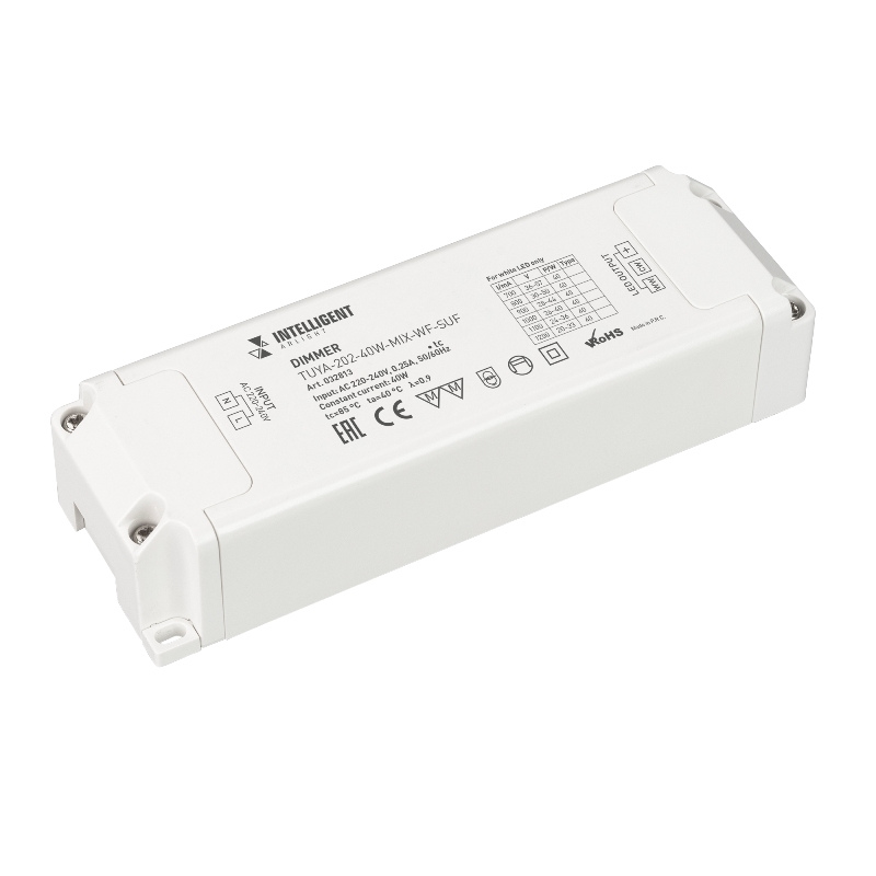 Диммер INTELLIGENT ARLIGHT TUYA-202-40W-MIX-WF-SUF 230V 433MHz 700-1200mA арт.032813