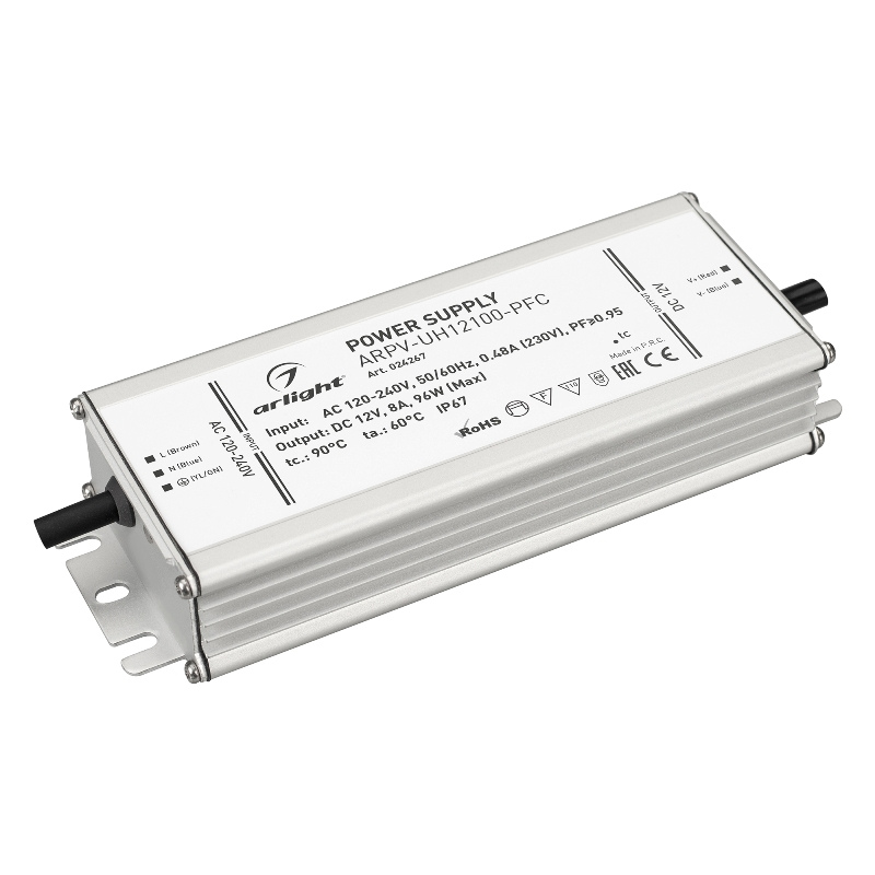 Блок питания герметичный Arlight ARPV-UH12100-PFC 12V 8.0A, 96W IP67 7 лет гар. 024267