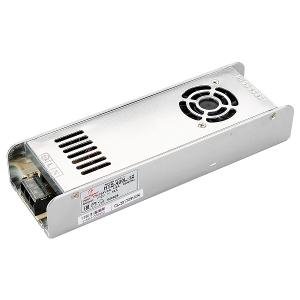 Компактный блок питания в алюминиевом корпусе Arlight HTS-400L-12 12V 33A 400W IP20 Сетка гар.3г. ref.020828