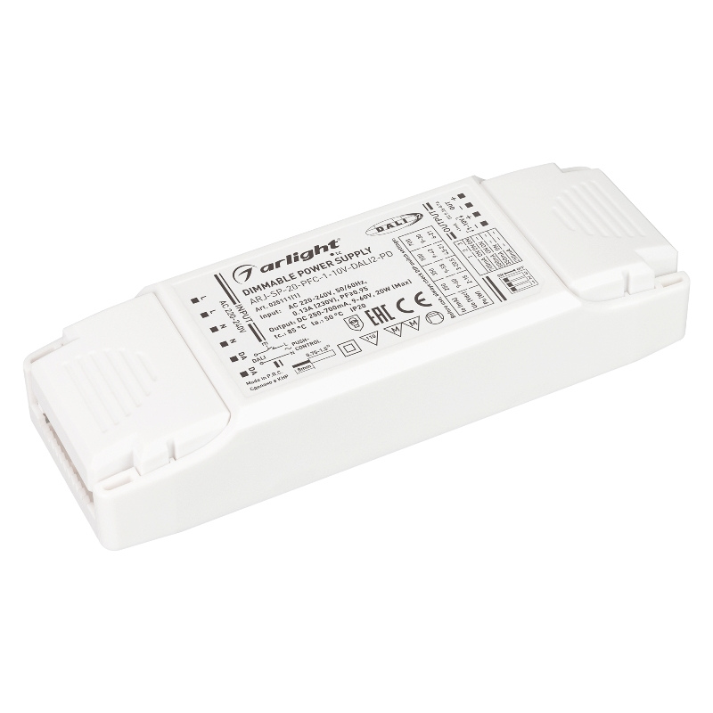 Блок питания ARJ-SP-20-PFC-1-10V-DALI2-PD 20W 250-700mA Arlight арт.025111(1)